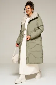 Coat Beautiful & Free #8012 olivkovyj