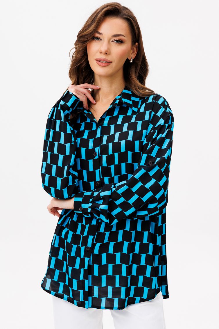 Blouse VIZAVI #735 cherno-goluboj