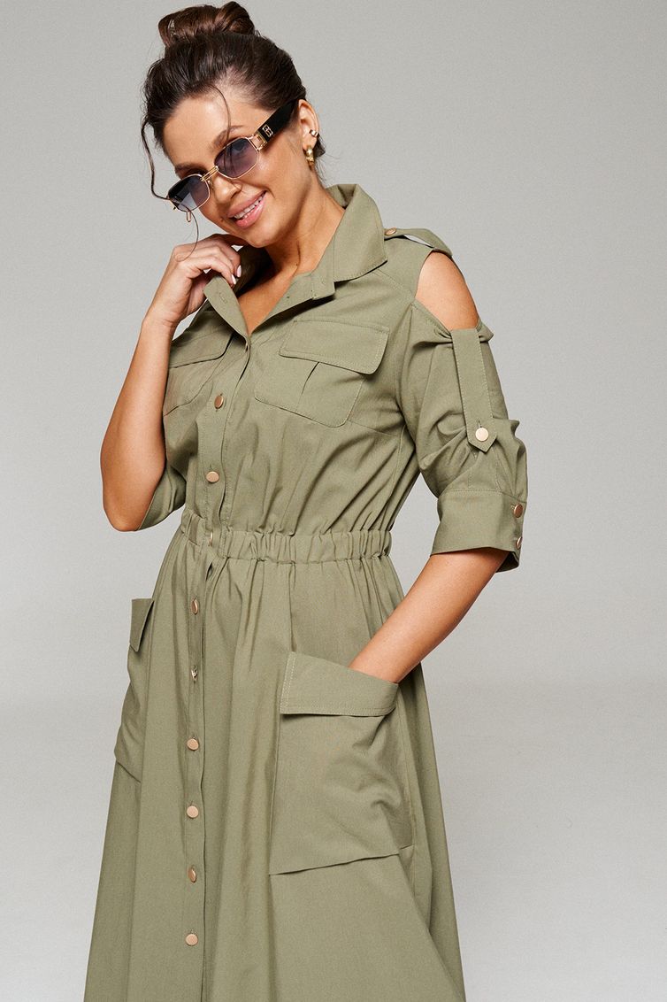 Платье Beautiful & Free арт. 6150 хаки