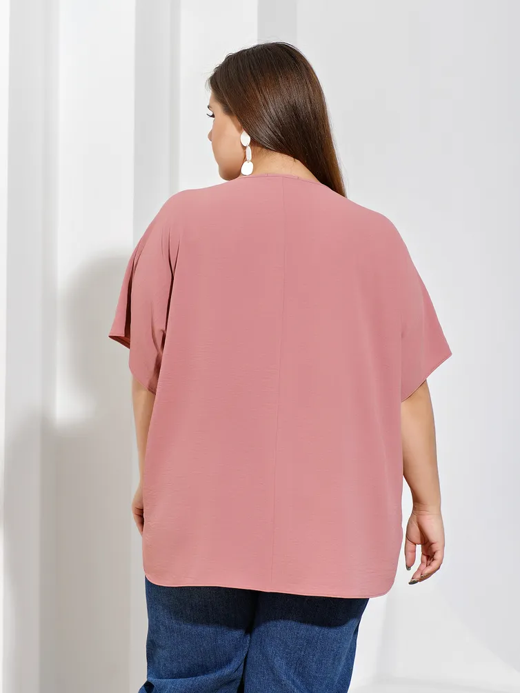 Bluzka DORA plus #0250-1 rozovaya pudra
