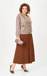 Suit Aira Style 24131 komplekt bezhevo-korichnevyj