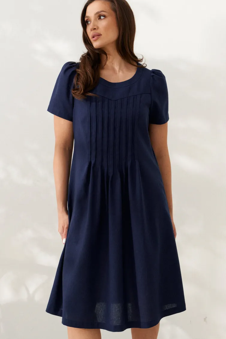 Sukienka Alta Moda #1033-7 temno-sinij