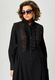 Платье EVA GRANT арт. 7338 черный с отделкой