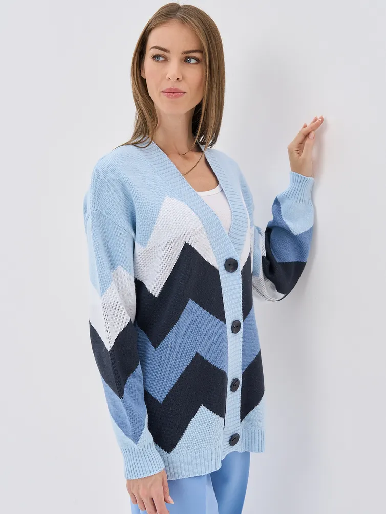 Кардиган Newvay арт. 9232-91006 жемчужно-гол/т.джинс/зимнее утро/бел
