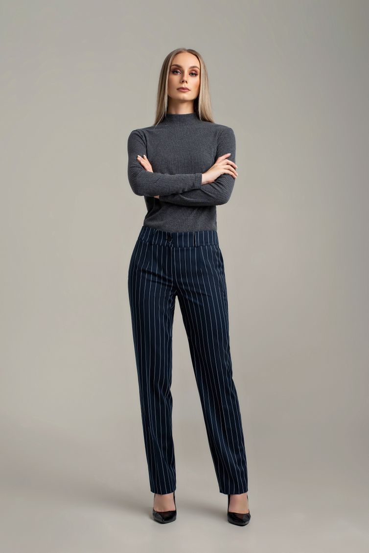 Trousers MARIKA #440/2 t. sinij v polosku