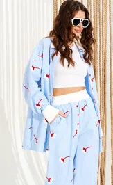 Брюки Elletto Life 12391 бело-голубой