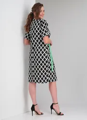 Sukienka Vilena-fashion #807 cherno-belyj+mentol