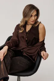 Blouse Anelli Laurel #1663 rubashka gorkij shokolad