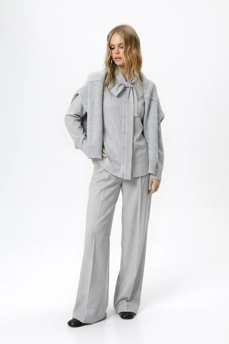 Shirt Pirs #6304 svetlo-seryj