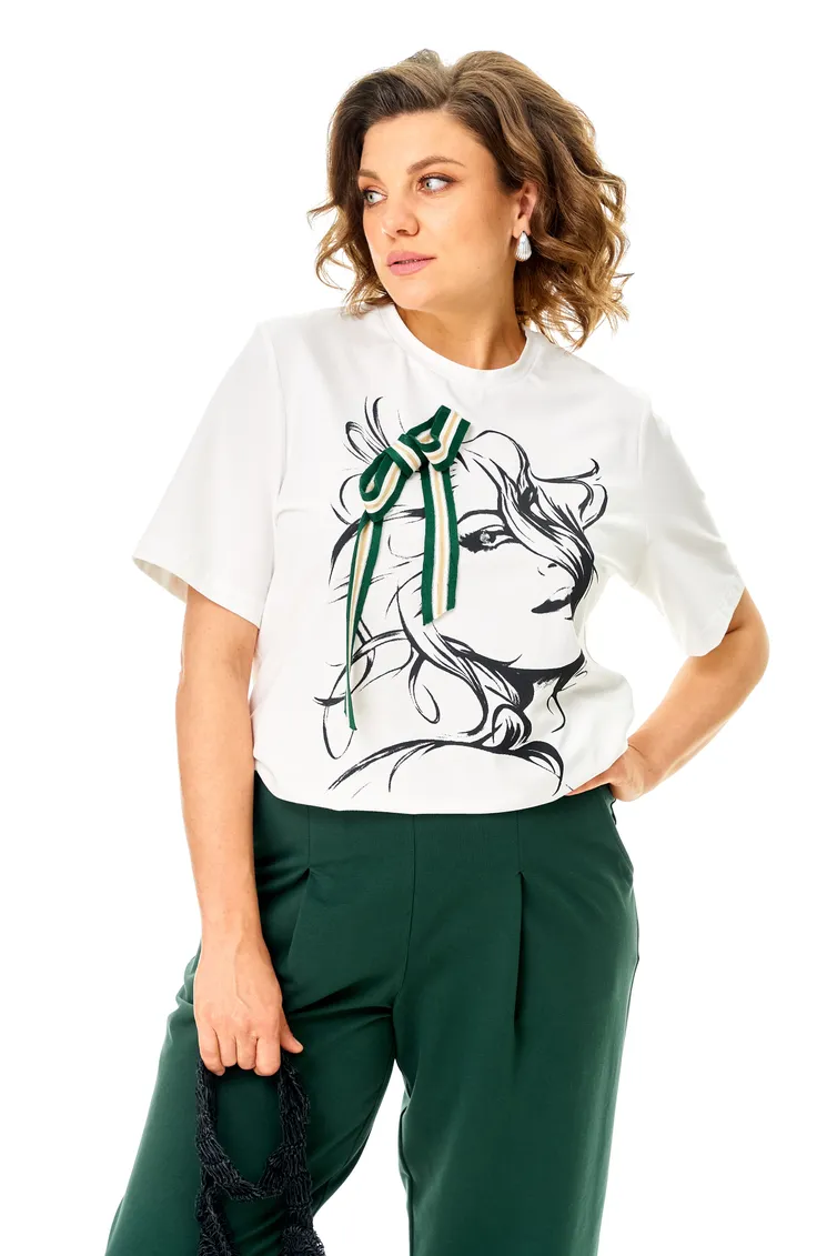 Garnitur Michel Chic #1458 temnyj izumrud, belyj