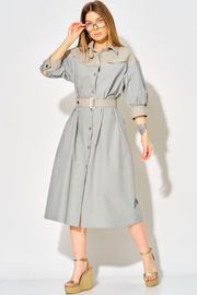 Sukienka LAIKONY #L-434 sero-goluboj