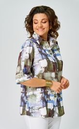 Блуза БелЭльСтиль 881-336 голубой дизайн