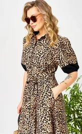 Платье Ava fashion М-194 черный-бежевый