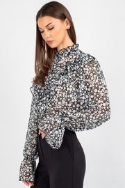 Blouse VIZAVI #744 cherno-belyj
