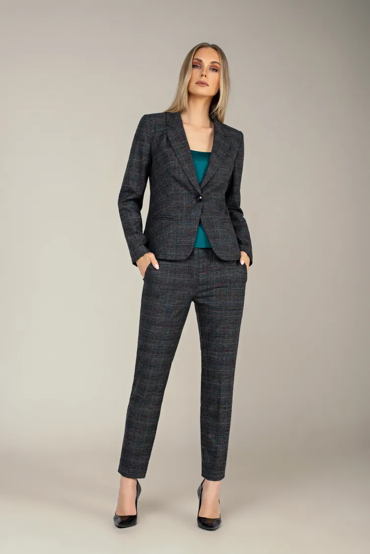 Trousers MARIKA #Bryuki 413/2 t. seryj v kletku