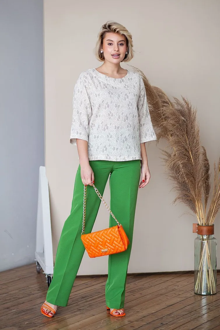 Blouse TOOK A LOOK & Angelika #TB-43m vetochki na bezhevom
