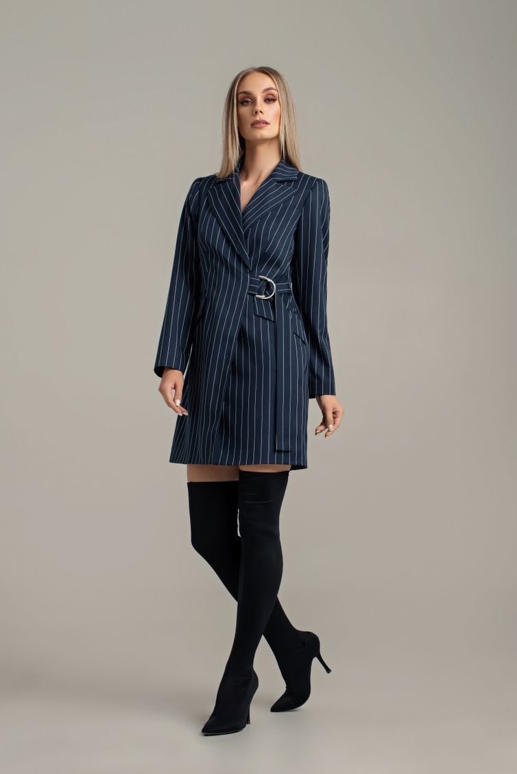 Dress MARIKA #415/1 t. sin v polosku