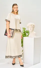 Костюм Ava fashion М-196 молочный-шампанское