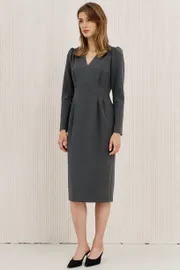 Sukienka LeNata #11226 seryj
