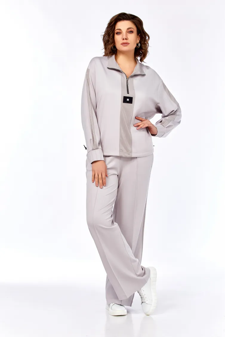 Suit Olga Style #S1001 svetlo-seryj