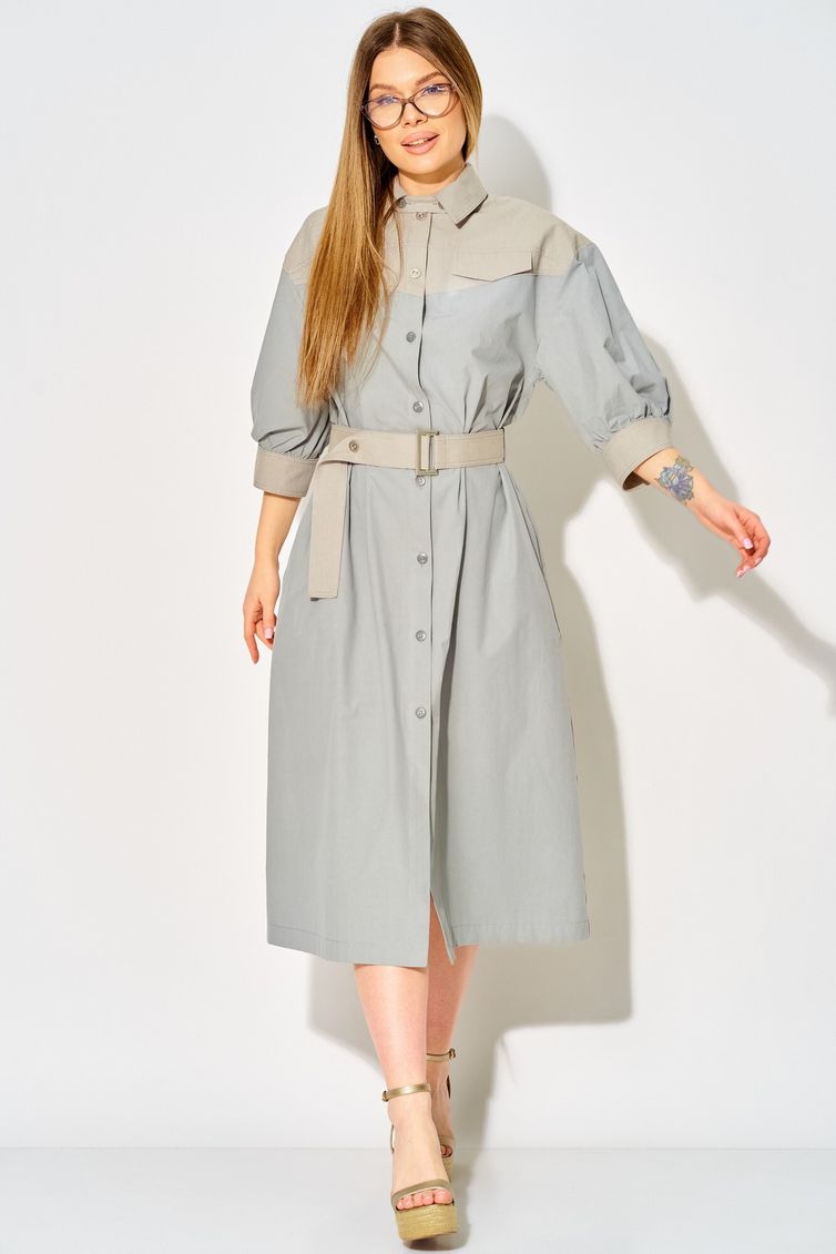 Sukienka LAIKONY #L-434 sero-goluboj