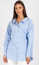 Blouse VIZAVI 727 belo-golubaya poloska
