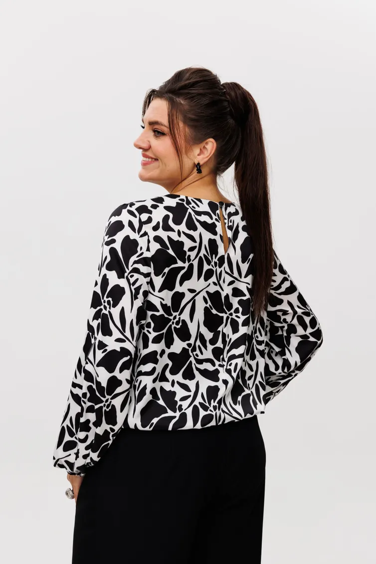 Блуза Anelli Laurel арт. 1355 ч/б