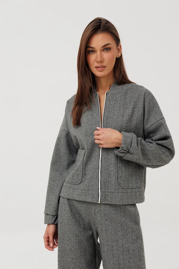 Бомбер V&N fashion арт. 1206_серый