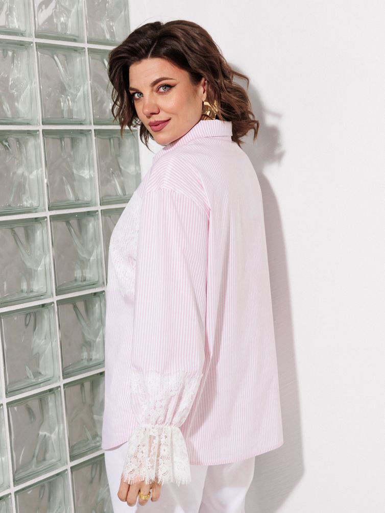 Блузка Anastasia MAK арт. 1352 розовый+полоска