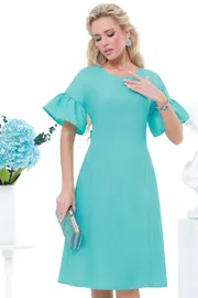 Sukienka DS Trend #P-3949-0134-01 (biryuzovogo cveta s bantom)