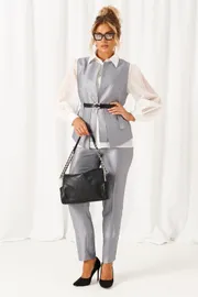Комплект Beautiful & Free арт. 6496 стальной + белый