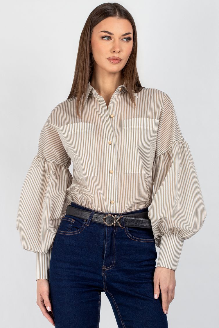 Blouse VIZAVI #745 bezhevaya poloska