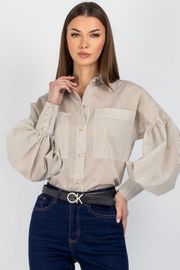 Blouse VIZAVI #745 bezhevaya poloska
