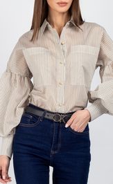 Blouse VIZAVI 745 bezhevaya poloska