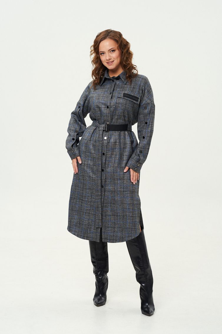 Платье GIZART арт. 5323 люрекс син клетка