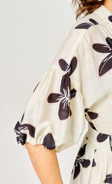 Платье Milora 1451 молочный/ темные цветы