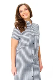Dress Abbi #1049 temno-seraya poloska