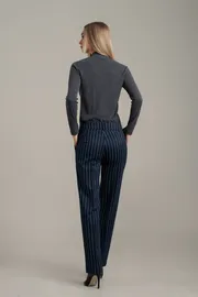 Trousers MARIKA #440/2 t. sinij v polosku