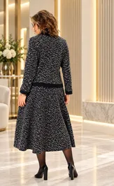 Костюм Anastasia 1401 черно-белый (меланж)