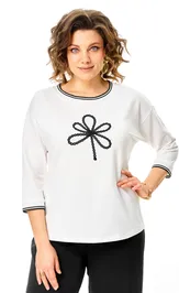 Bluzki, tuniki Rumoda 2261 dl. r. molochnyj-chernyj