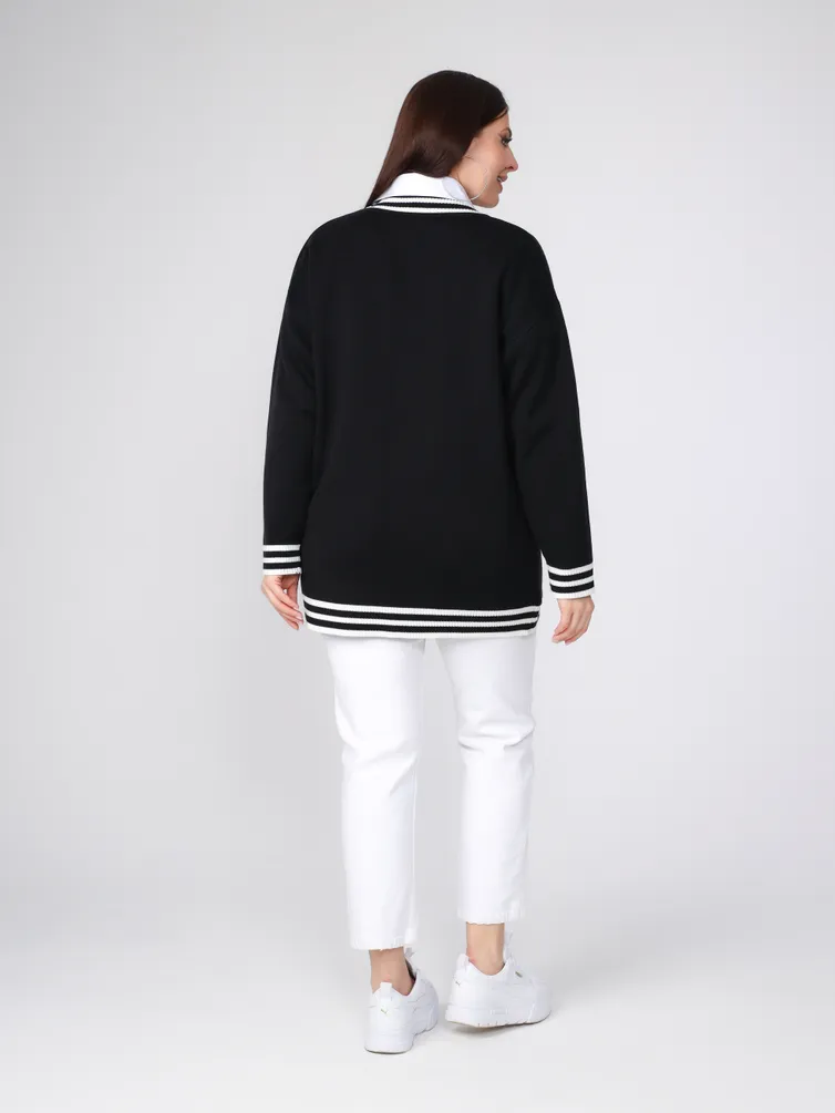 Sweter BONADI #1884 cherno-belyj