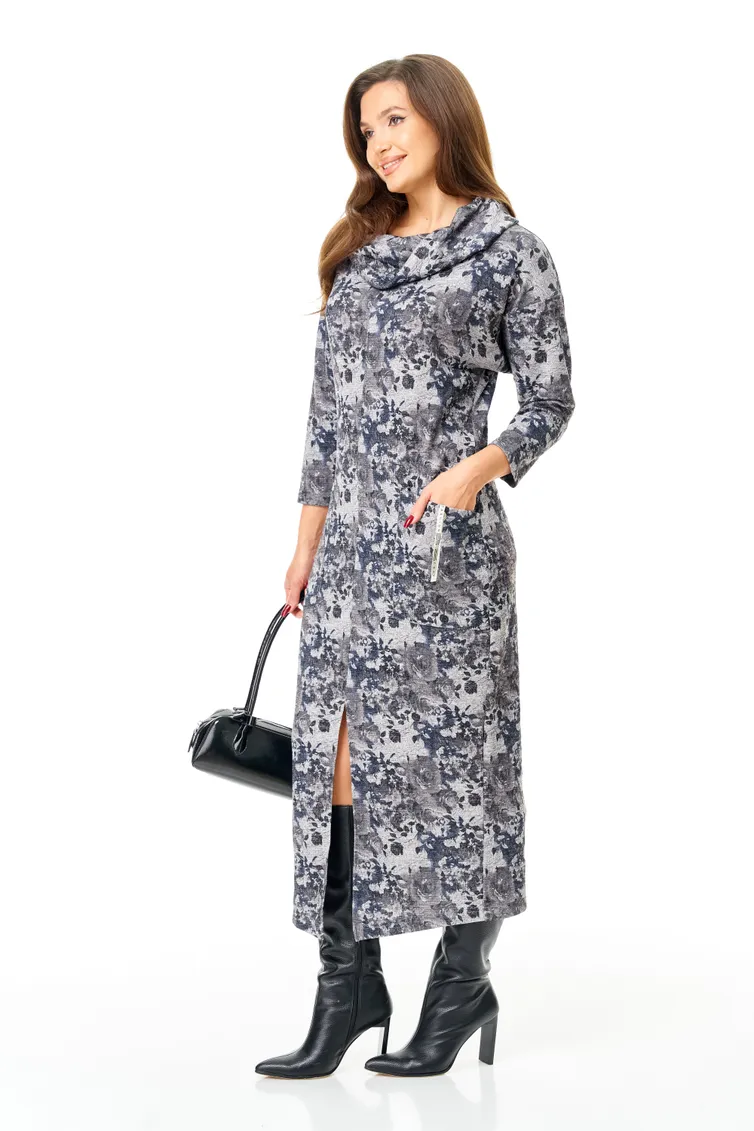 Sukienka Michel Chic #2145/1 serebro, sinij