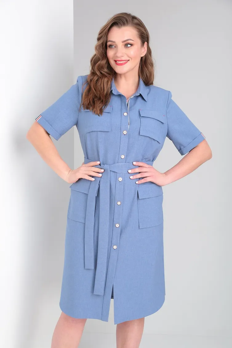 Sukienka Vilena-fashion #805 goluboj