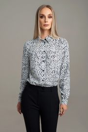 Blouse MARIKA #442 Molochn v chyorn kamushki