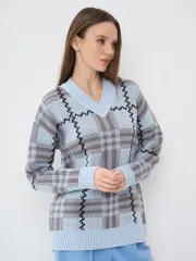 Джемпер Newvay арт. 7242-40293 осеннее небо/титаниум/черн