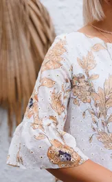 Dress Anastasia 1103 plate molochnyj (print cvety)