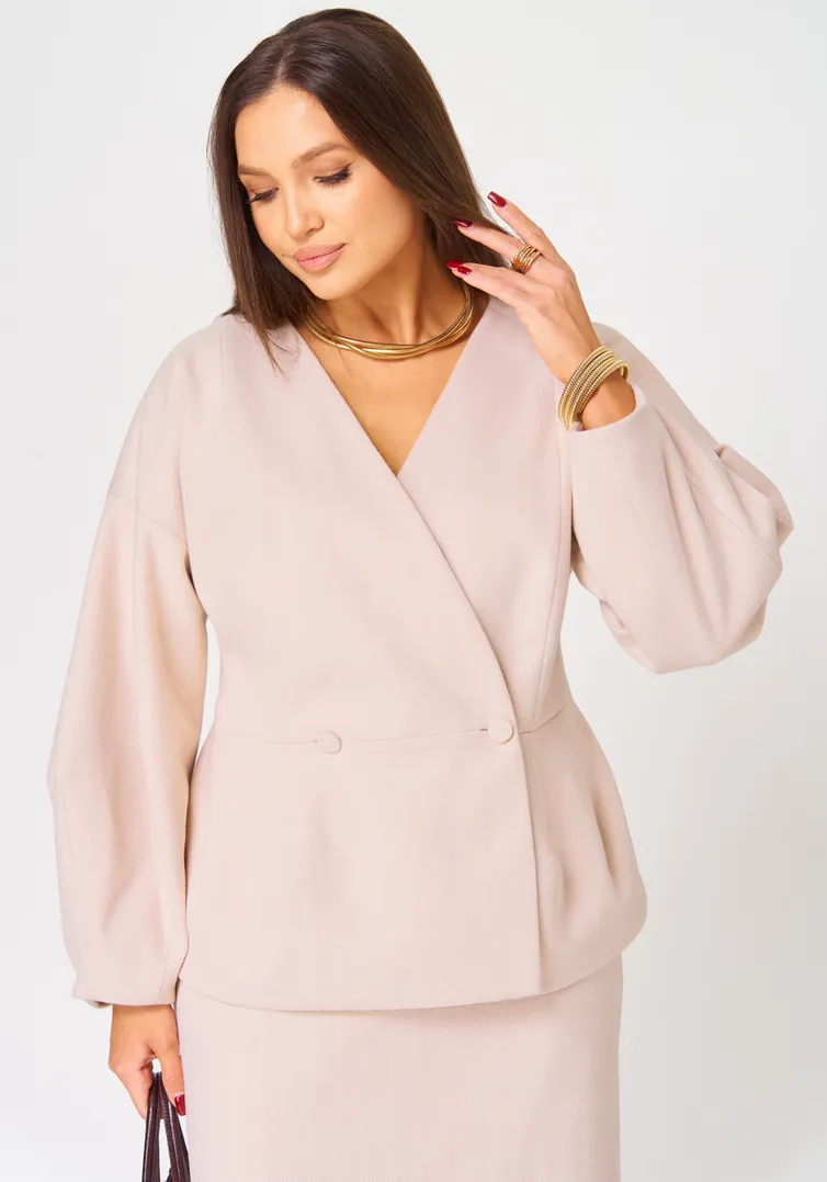 Blazer V&N fashion #1048 zhaket bezhevyj
