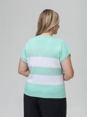 Джемпер Romgil арт. РВ0516-ХМ4 бирюзовый, белый, серебро