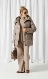 Coat Beautiful & Free 1018 seryj