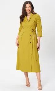 Sukienka Verita moda #N-2348 gorchica
